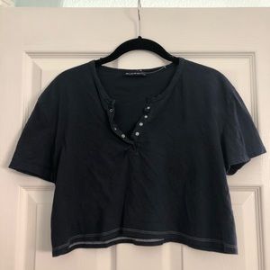 Brandy Melville Navy Blue Crop Top
